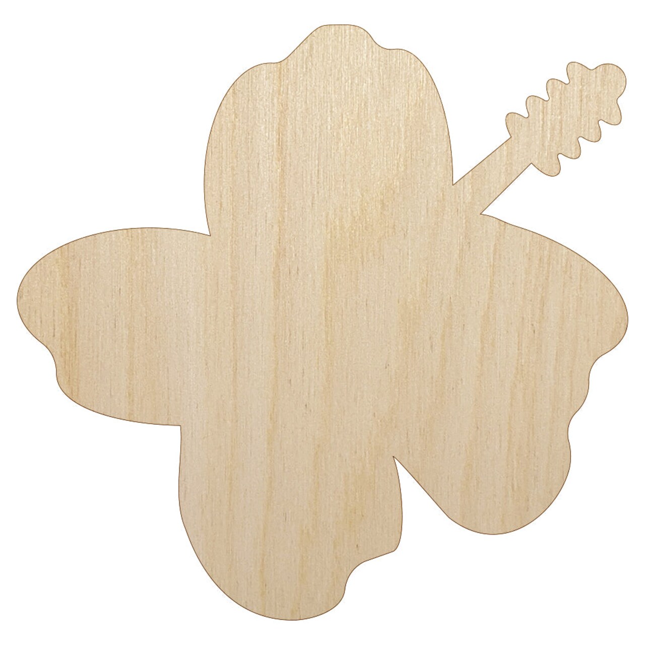 Hibiscus Hawaii Tropical Flower Solid Unfinished Wood Shape Piece Cutout for DIY Craft Projects